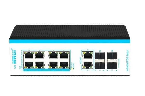 HRUI 14 Ports Gigabit Industrial Managed PoE Switch