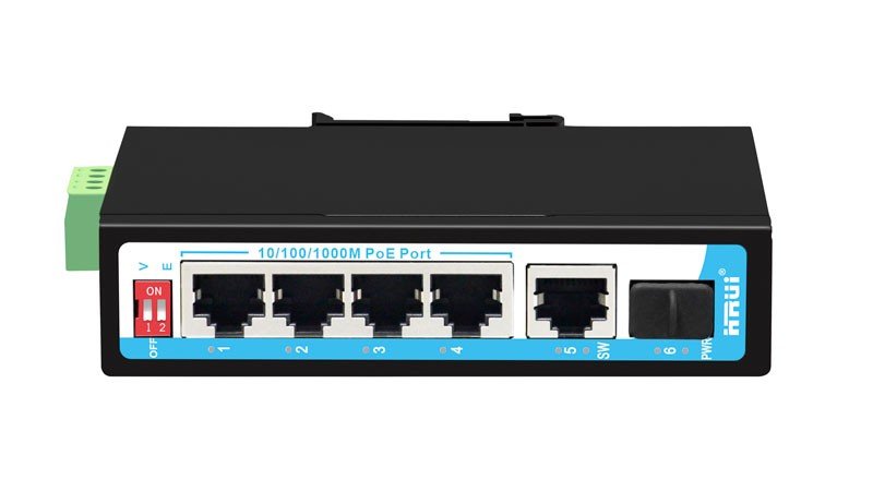 HRUI Industrial 4 Port Gigabit POE Switch